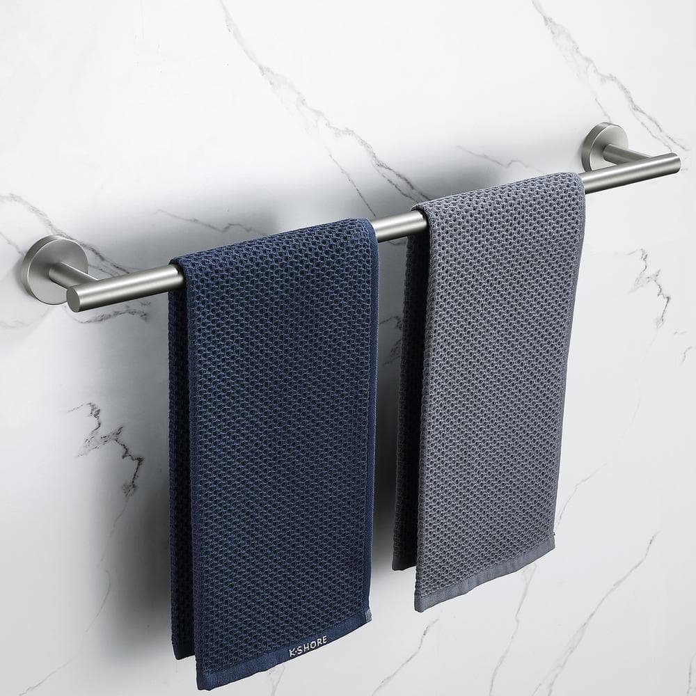 Brushed Nickel 24-Inch Stainless Steel Wall Mounted Towel Bar Set