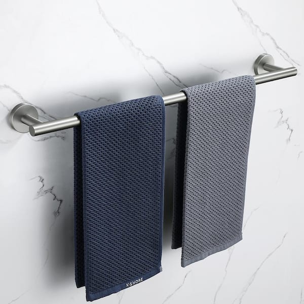 Bathroom 24 in. Wall Mounted Towel Bar Towel Holder in Brushed Nickel