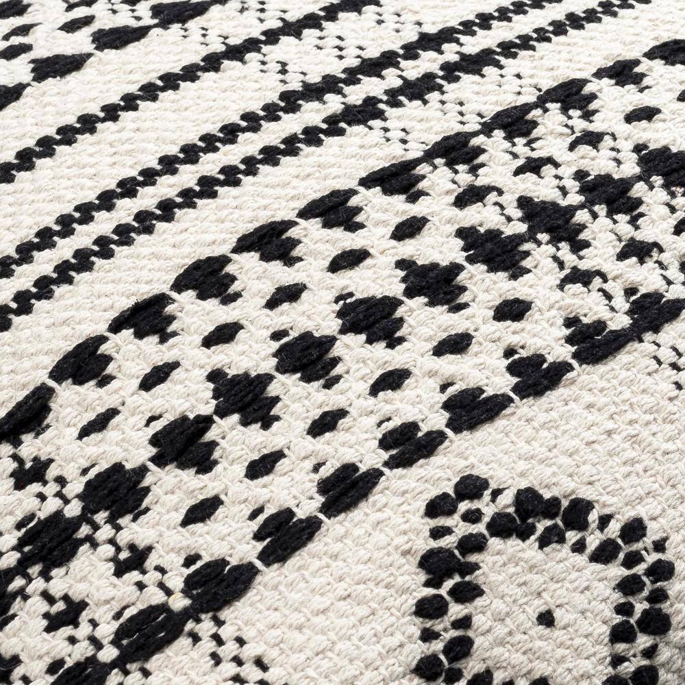 Myrna Beige and Black Cotton Rectangular Accent Pillow