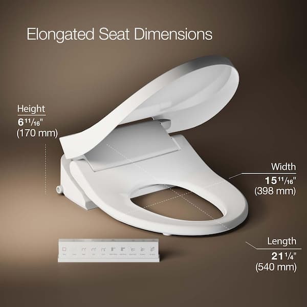 KOHLER C³-325 Electric Bidet Seat for Elongated Toilet in. White