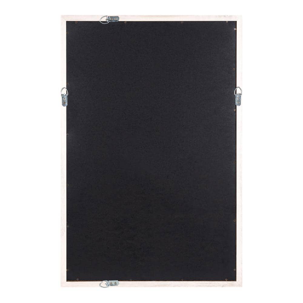 Rustic White Solid Wood Rectangular Bathroom Vanity Mirror 20"x30"