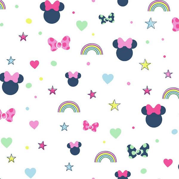 York Wallcoverings 56 sq. ft. Disney Minnie Mouse Rainbow Wallpaper