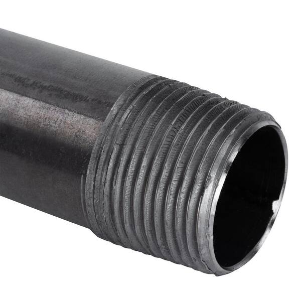 STZ 1 in. x 2-1/2 in. Black Steel Nipple PDB N1X212 - The Home Depot