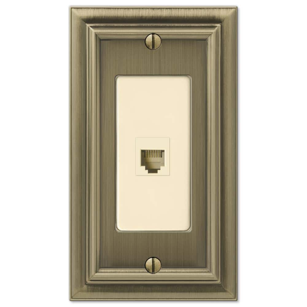 Brushed Brass Single Phone Cast Metal Wallplate
