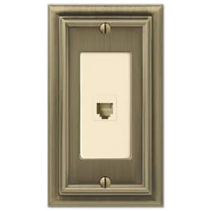 Continental 1 Gang Phone Metal Wall Plate - Brushed Brass