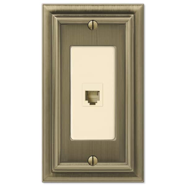 AMERELLE Continental 1 Gang Phone Metal Wall Plate - Brushed Brass