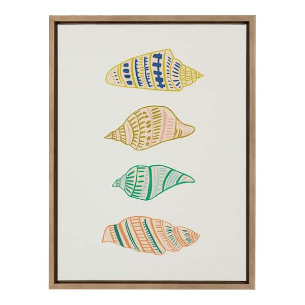 Kate and Laurel Sylvie Ocean Treasures by Alicia Schultz Framed Canvas Coastal Art Print 18 in. x 24 in.
