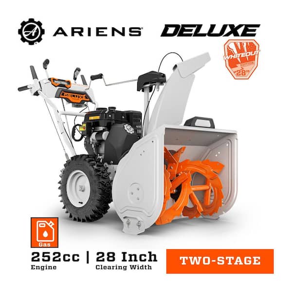 Deluxe 28 in. 252cc Electric Start 2-Stage Self-Propelled Gas Snow Blower Whiteout Edition