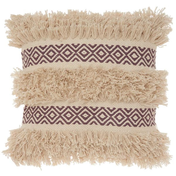 Mina Victory Lifestyles Plum 18 in. x 18 in. Throw Pillow
