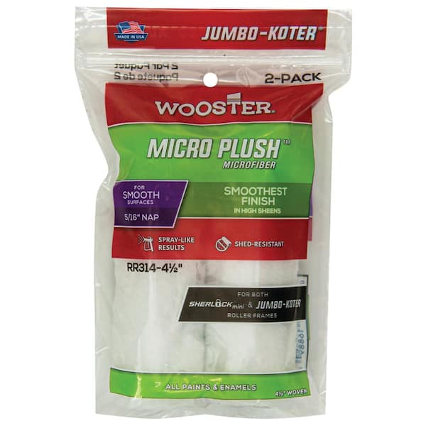 Wooster 4-1/2 in. x 5/16 in. Micro Plush High-Density Microfiber Roller Cover (2-Pack)