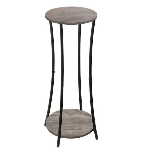 2-Tier Gray Wood Plant Stand (11.7 in. H W x 29.9 in. H)