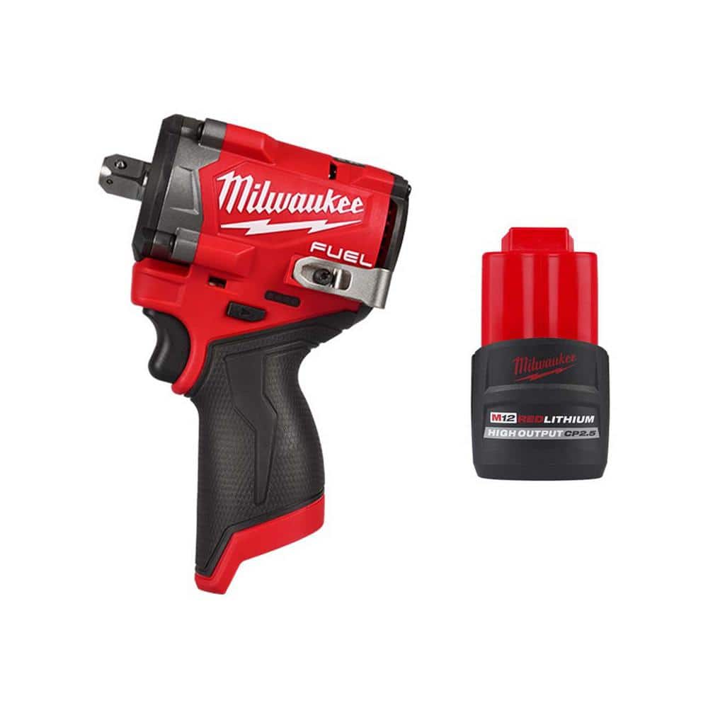 M12 FUEL 12V Lithium-Ion Brushless Cordless Stubby 1/2 in. Impact Wrench with Pin Detent and High Output 2.5 Ah Battery price history on PriceWatchPro