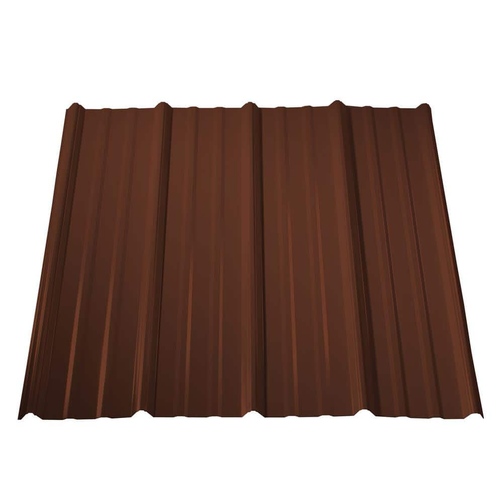 Metal Sales Cf40yr 12 Ft 29 Gauge Classic Metal Roof Panel Rib In Brown Hd2312212 The Home Depot