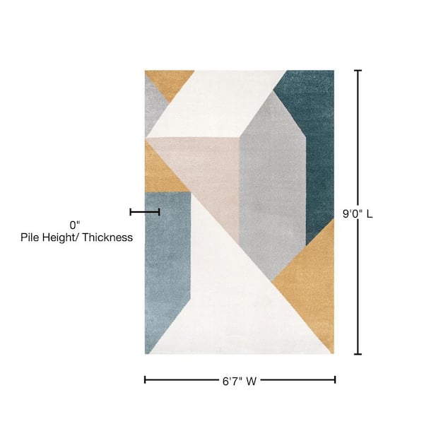 nuLOOM Prisms Modern Abstract Light Grey 6 ft. 7 in. x 9 ft