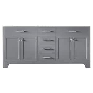 Clariette 71.2 in. W x 21.7 in. D x 33.5 in. H Bath Vanity Cabinet Only in Taupe Grey
