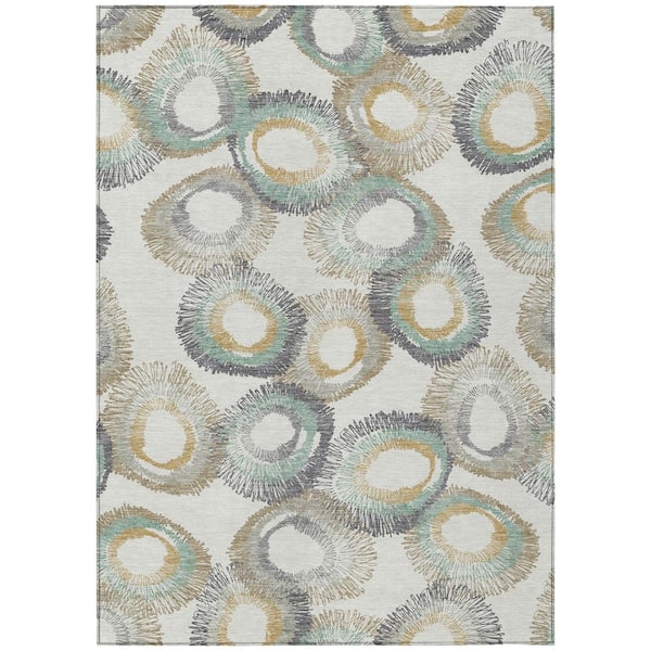 Addison Rugs Chantille Machine Washable Indoor/Outdoor Abstract ACN2278 Ivory 5 ft. x 7 ft. 6 in. Area Rug