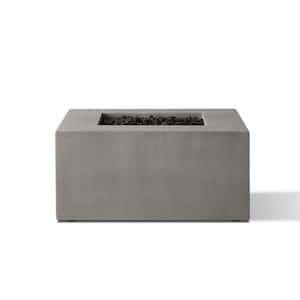 Matteau 40 in. Square Concrete Composite Natural Gas Fire Table in Flint with Vinyl Cover