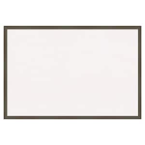 Svelte Clay Grey Wood White Corkboard 37 in. x 25 in. Bulletin Board Memo Board