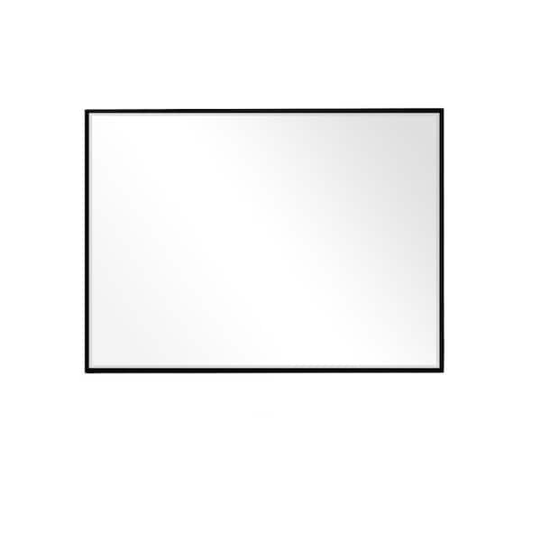 Unbranded 30 in. W x 22 in. H Rectangular Framed Modern Wall Bathroom Vanity Mirror in Black