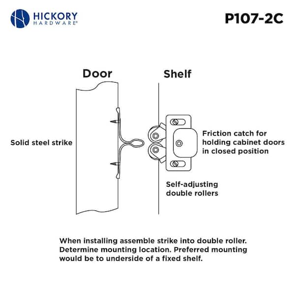 Catches Collection 1-5/16 in. C/C Cabinet Door Catch Cadmium Catches Collection 1-5/16 in. C/C Cabinet Door Catch Cadmium