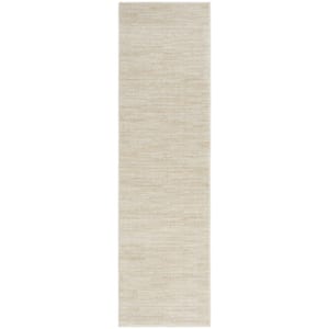 Charlie 2 X 7 ft. Ivory and Beige Solid Color Indoor/Outdoor Area Rug