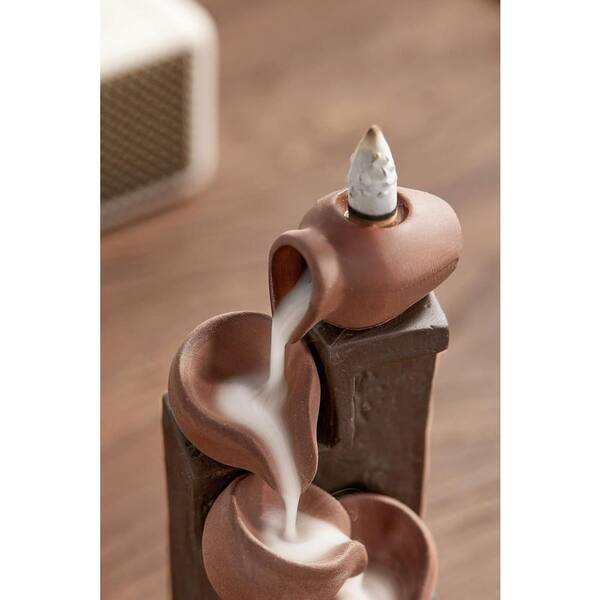 Afoxsos Ceramic Waterfall Incense Holder with Backflow Cones