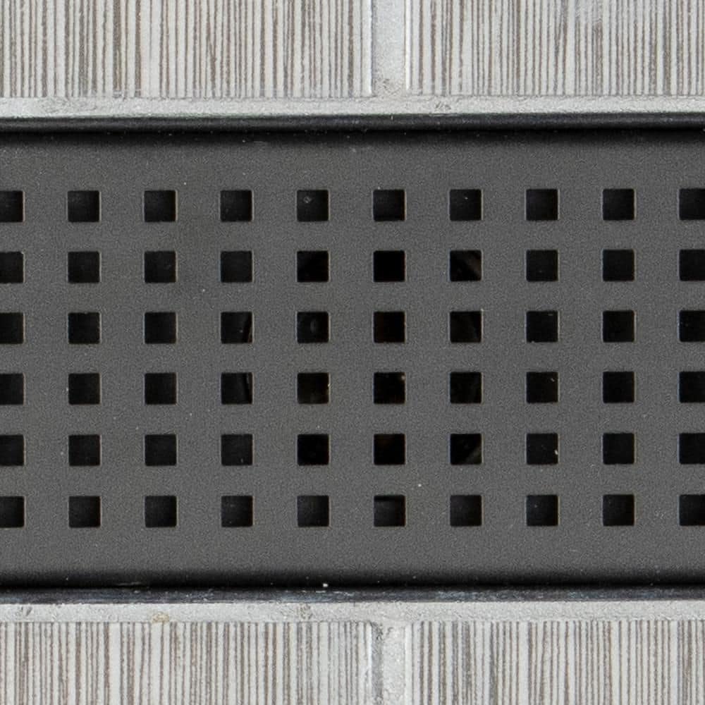 Matte Black Stainless Steel Linear Shower Drain Cover, 24 Inches