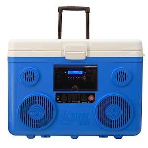 KoolMAX 40 qt. Blue Wheeled Cooler, Bluetooth PA System and Power Station