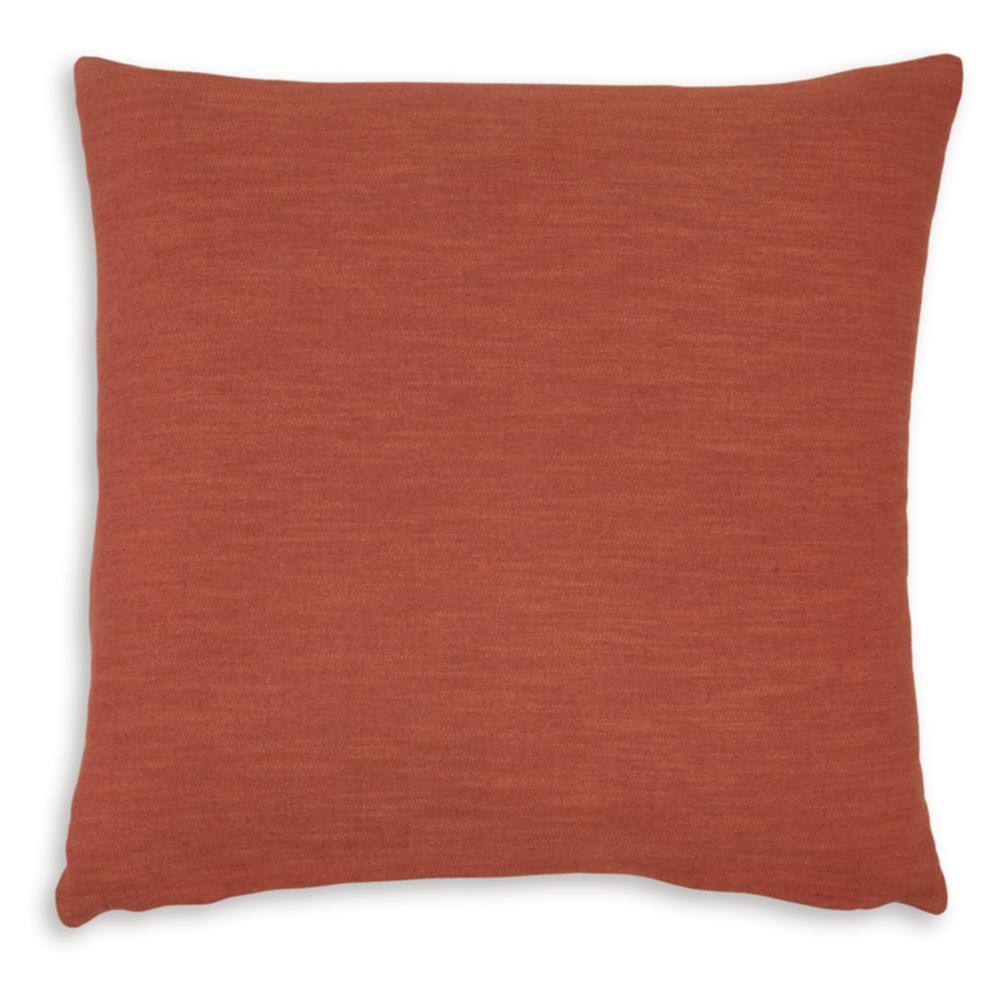 Rust Cotton Linen Blend Square Accent Pillow