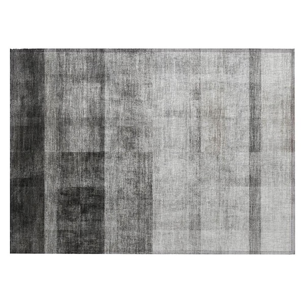 HomeRoots Gray 2 ft. x 3 ft. Woven Solid Color Rectangle Indoor/Outdoor Area Rug