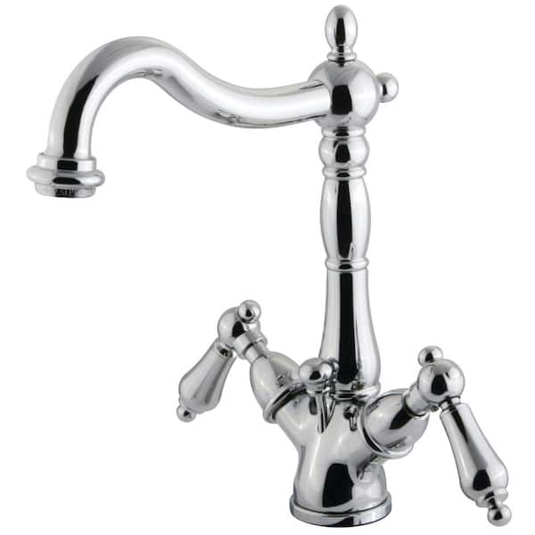 Kingston Brass Heritage Single Hole 2-Handle Bathroom Faucet in Chrome