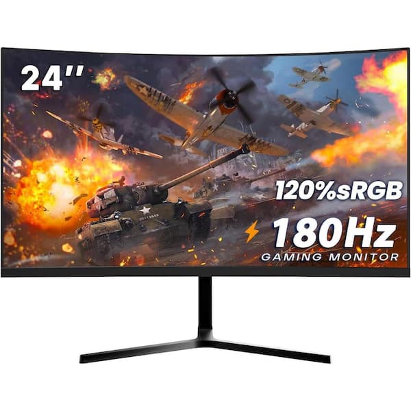 24 Curved Gaming Monitor 180Hz/144Hz FHD 1080P Supports 120% sRGB AMD FreeSync Low Motion Blur Wall Mount-Compatible