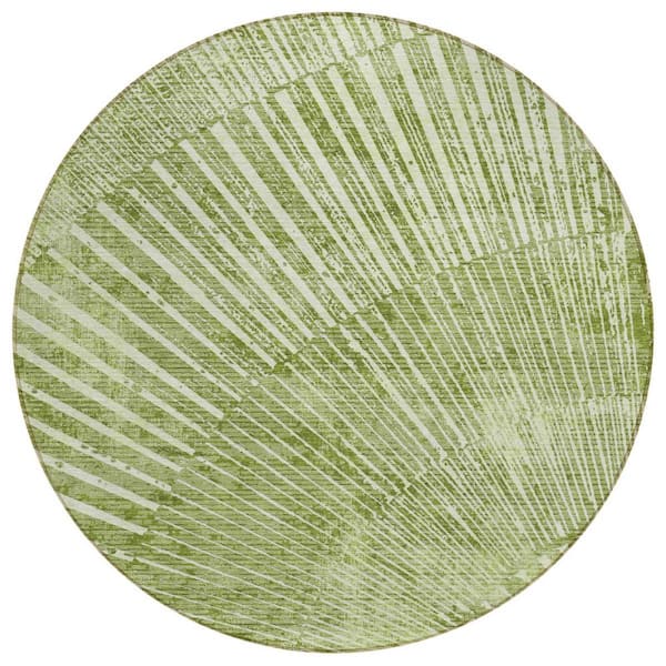 Sage 8 ft. Round Woven Abstract Round Indoor/Outdoor Area Rug