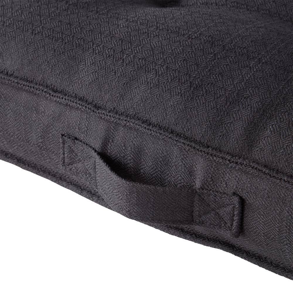 Small Black Tufted Polyester Square Dog Bed