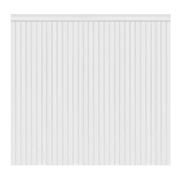 1/4 in. D x 7/8 ft. W x 3-1/6 ft. L Matte White Finished Polystyrene Interlock Wainscoting Panel (12-Pack)