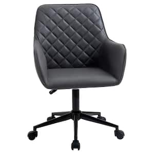 Dark Grey, Mid Back Modern Home Office Chair Swivel Computer Desk Chair with Adjustable Height, Microfiber Cloth
