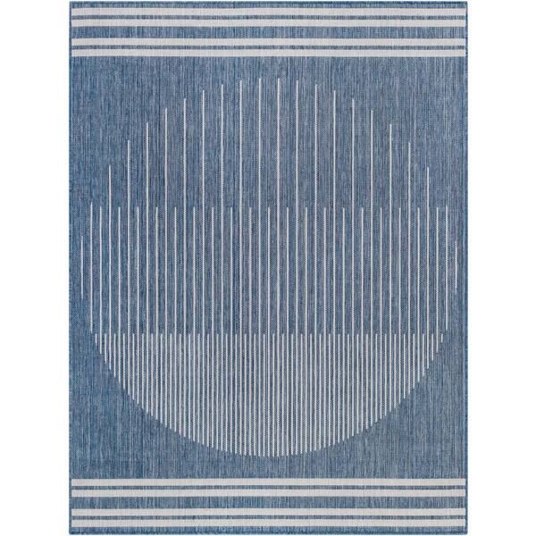 Artistic Weavers Long Beach Blue/Gray Circle 5 ft. x 7 ft. Indoor