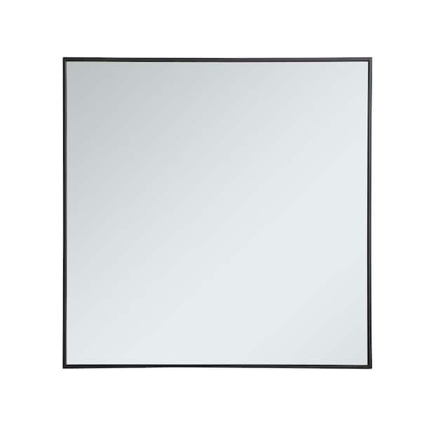 Unbranded Medium Square Black Modern Mirror (36 in. H x 36 in. W)