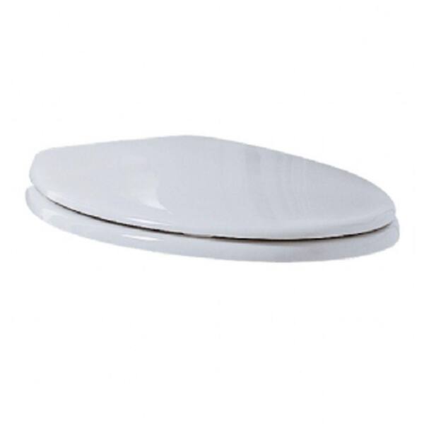 Porcher Round Closed Front Toilet Seat in White-DISCONTINUED