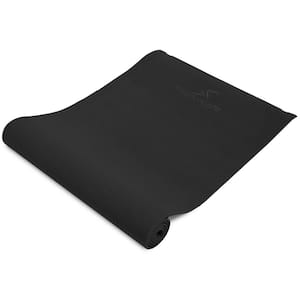 All Purpose Black 72 in. x 24 in. x 0.25 in. Original Exercise Yoga Mat  with Carrying Straps, Non Slip (12 sq. ft.)