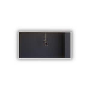 Lisa 60 in. W x 30 in. H Large Rectangular Frameless LED Light Wall-Mount Bathroom Vanity Mirror in Silver