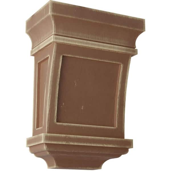 Ekena Millwork 5 in. x 7 in. x 3 in. Weathered Brown Santa Fe Wood Vintage Decor Corbel
