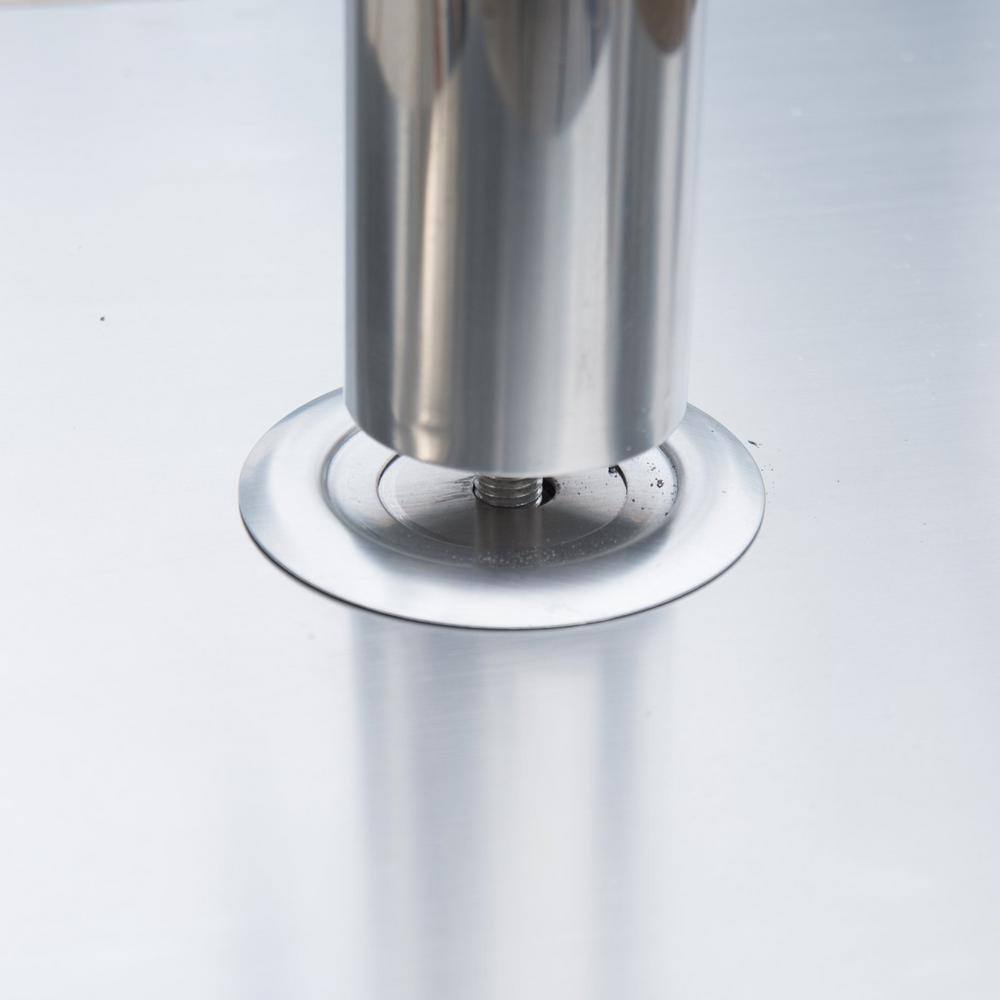 Stainless Steel Round Patio Umbrella Stand with Cement Base