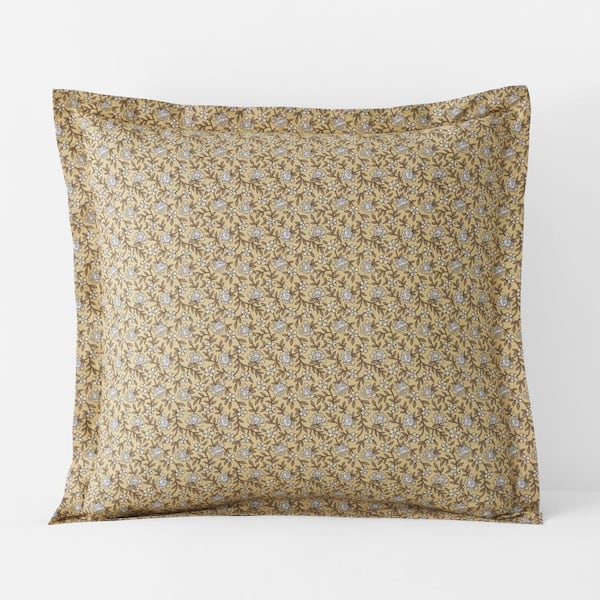 The Company Store Company Cotton Mini Floral Vine Ochre Cotton Percale Euro Sham