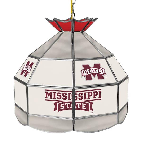 Trademark Mississippi State University 16 in. Gold Hanging Tiffany Style Billiard Lamp