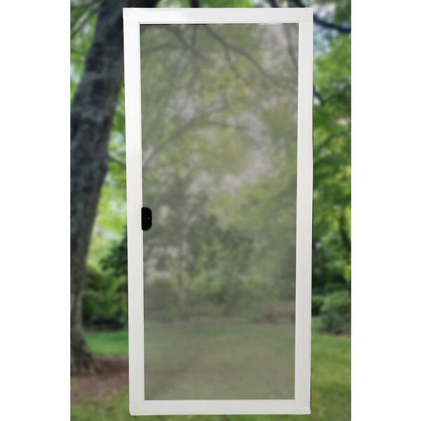 RITESCREEN MOOSEMFIT with Petmesh 36-in x 80-in White Aluminum Sliding Patio Screen Door RITESCREEN MOOSEMFIT with Petmesh 36-in x 80-in White Aluminum Sliding Patio Screen Door