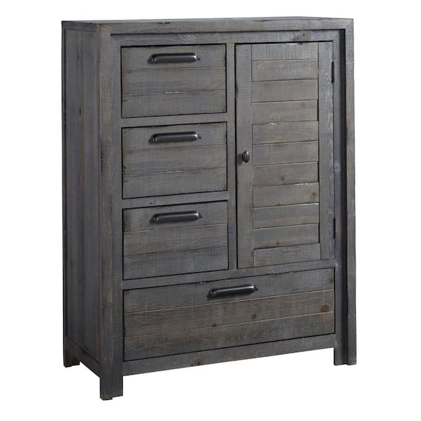 Progressive Furniture Theory 4-Drawer Distressed Dark Gray Chest of Drawers