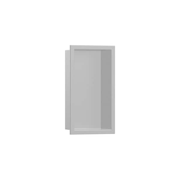 Hansgrohe XtraStoris Original 6 in. W x 12 in. H x 6 in. D Stainless Steel Shower Niche in Concrete Grey