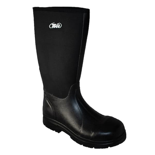 Men's 16 in. Cement Rubber Boots - Steel Toe - Black 13(M)