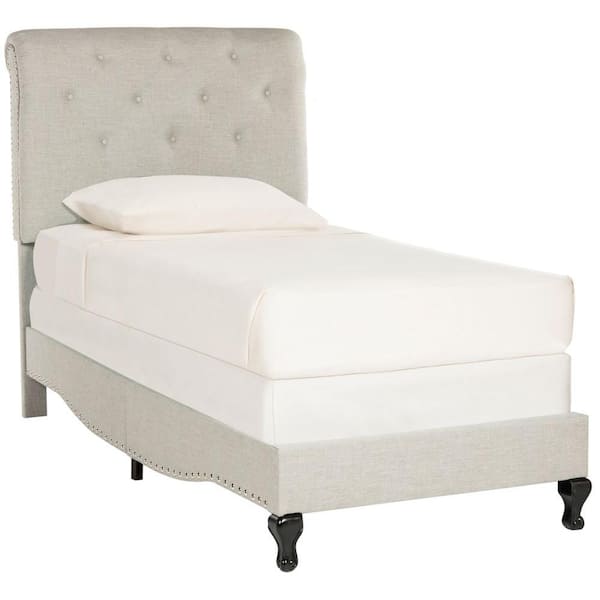 SAFAVIEH Hathaway Gray Twin Upholstered Bed